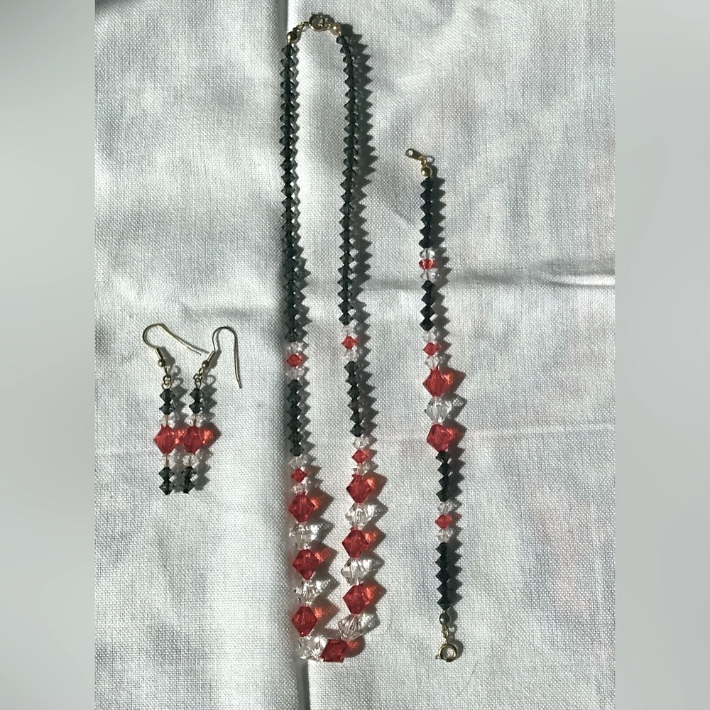 Earrings, Necklace and Bracelet “Crystal” Set